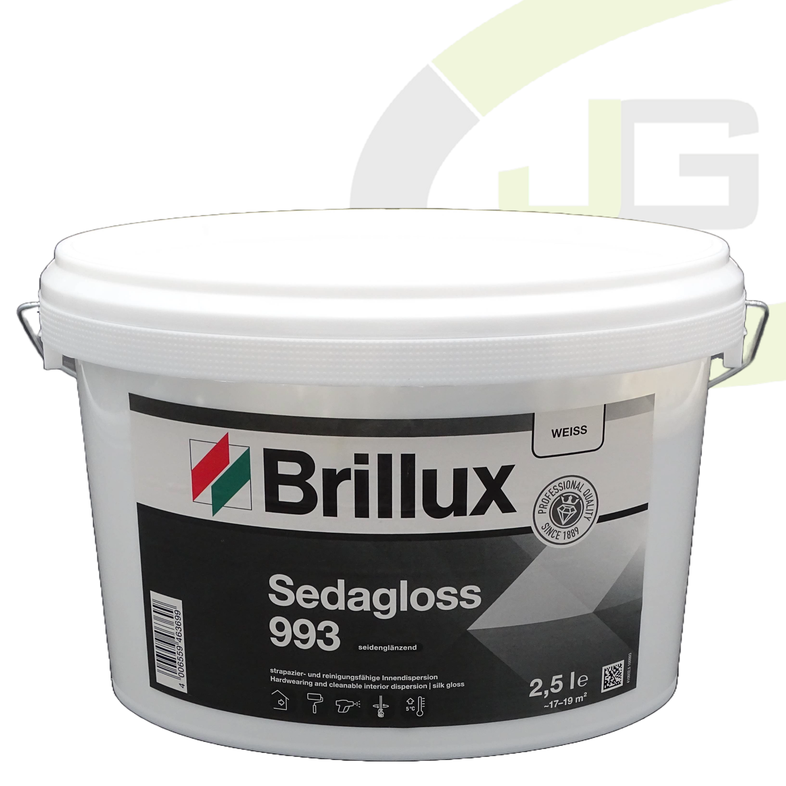 Brillux Sedagloss 993 weiß 2.50 LTR / Innenfarbe
