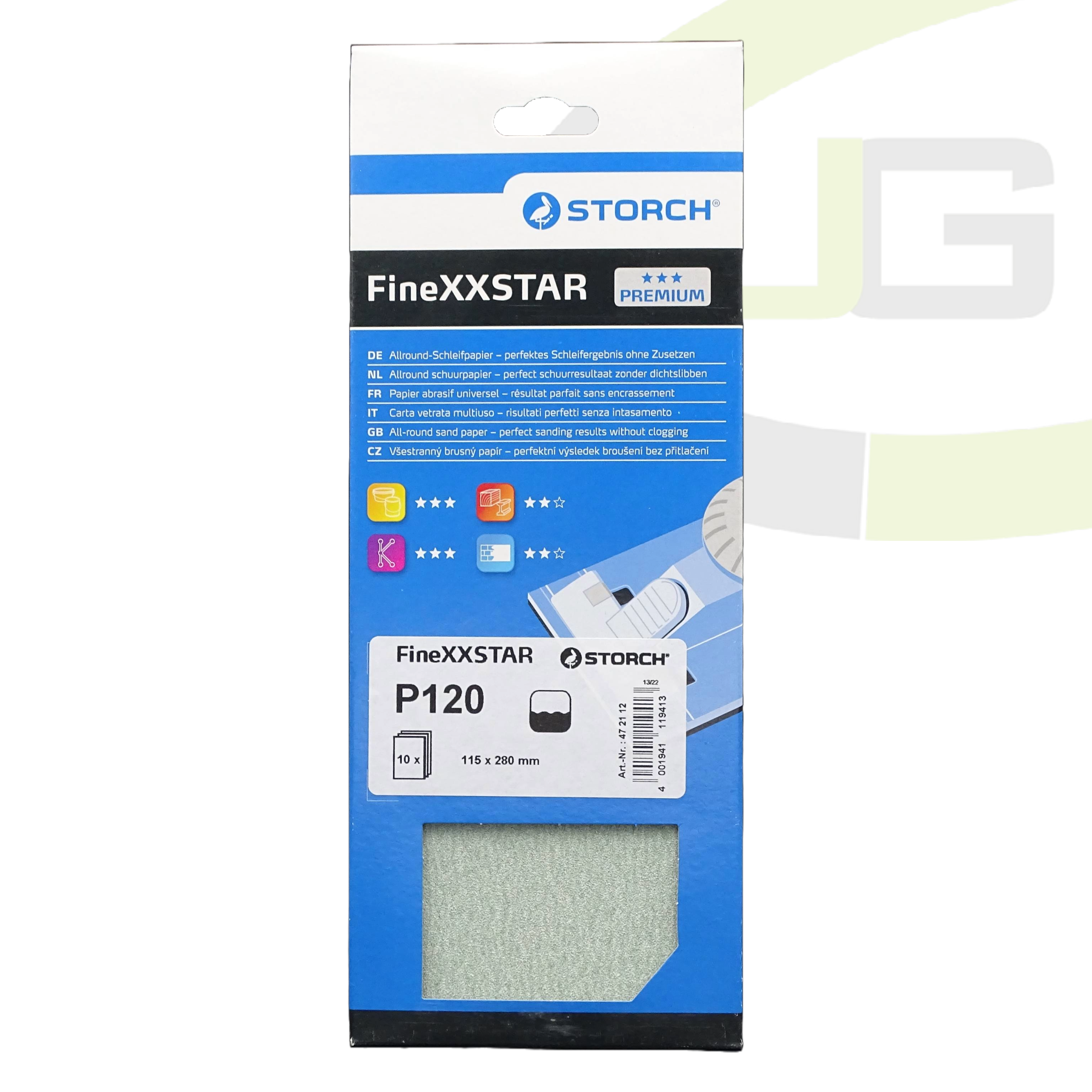 Storch FineXX®STAR Schleifpapier P120 / Handschleifpapier
