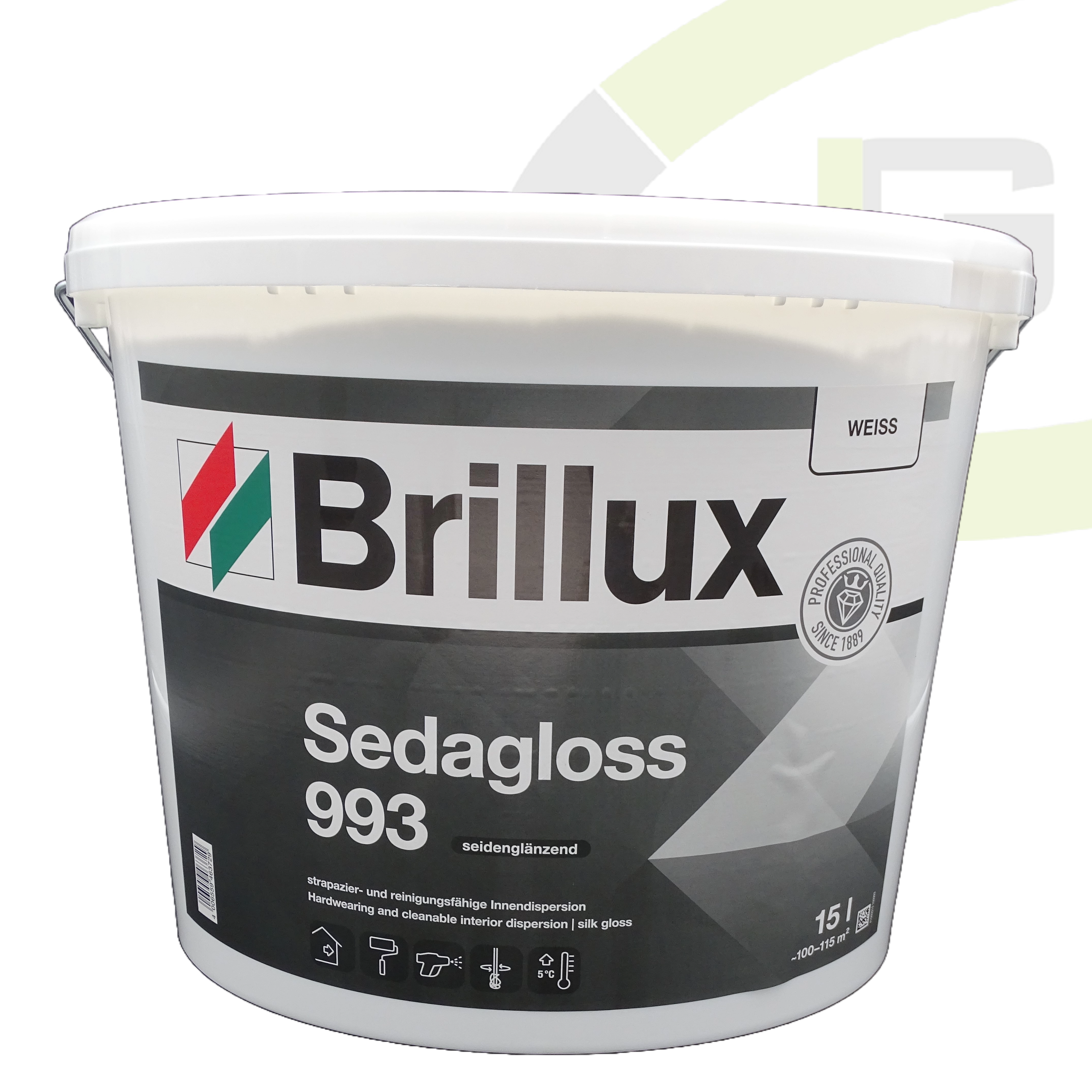 Brillux Sedagloss 993 weiß 15.00 LTR / Innenfarbe