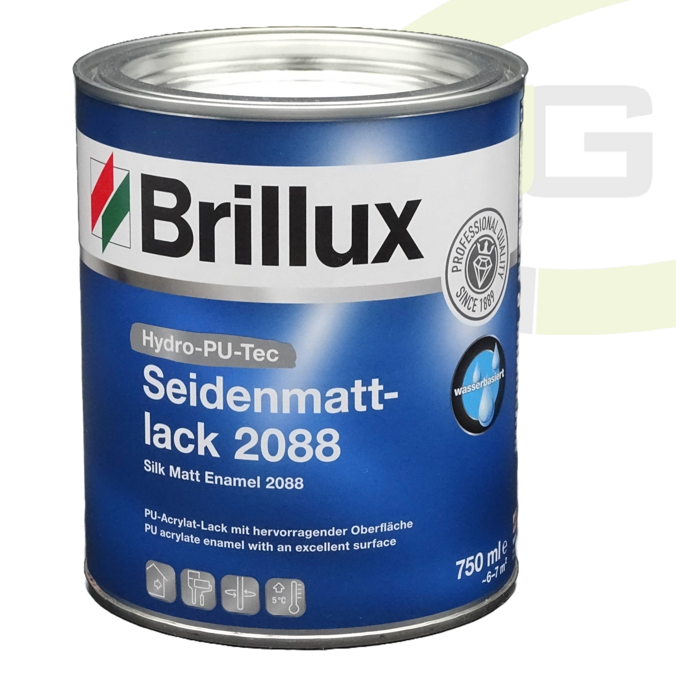 Brillux Hydro-PU-Tec Seidenmattlack 2088 - 750 ml / Wasserbasierter Endlack