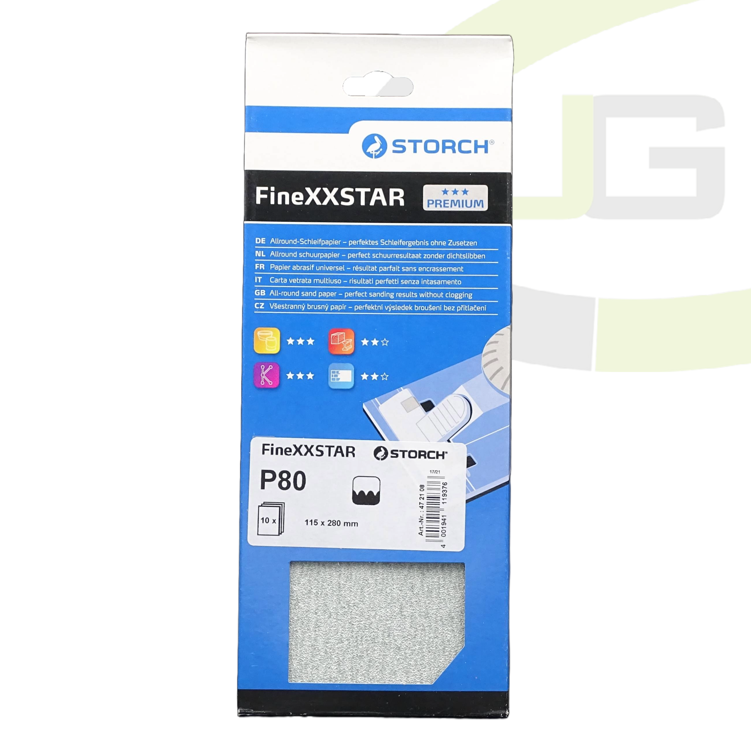 Storch FineXX®STAR Schleifpapier P80 / Handschleifpapier
