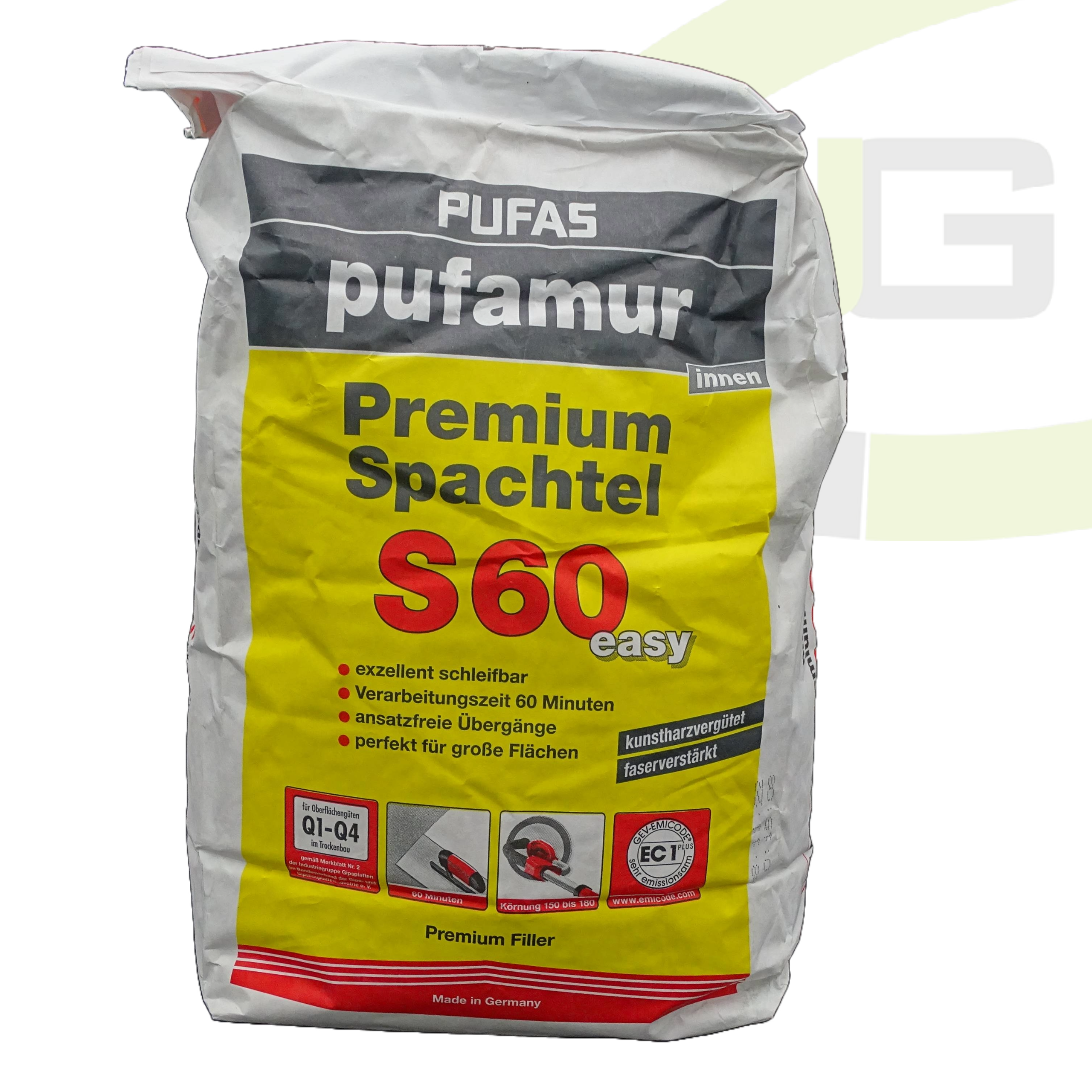 Pufas pufamur Premium-Spachtel S60 easy - 10 KG / Innen-Spachtelmasse / leicht schleifbar